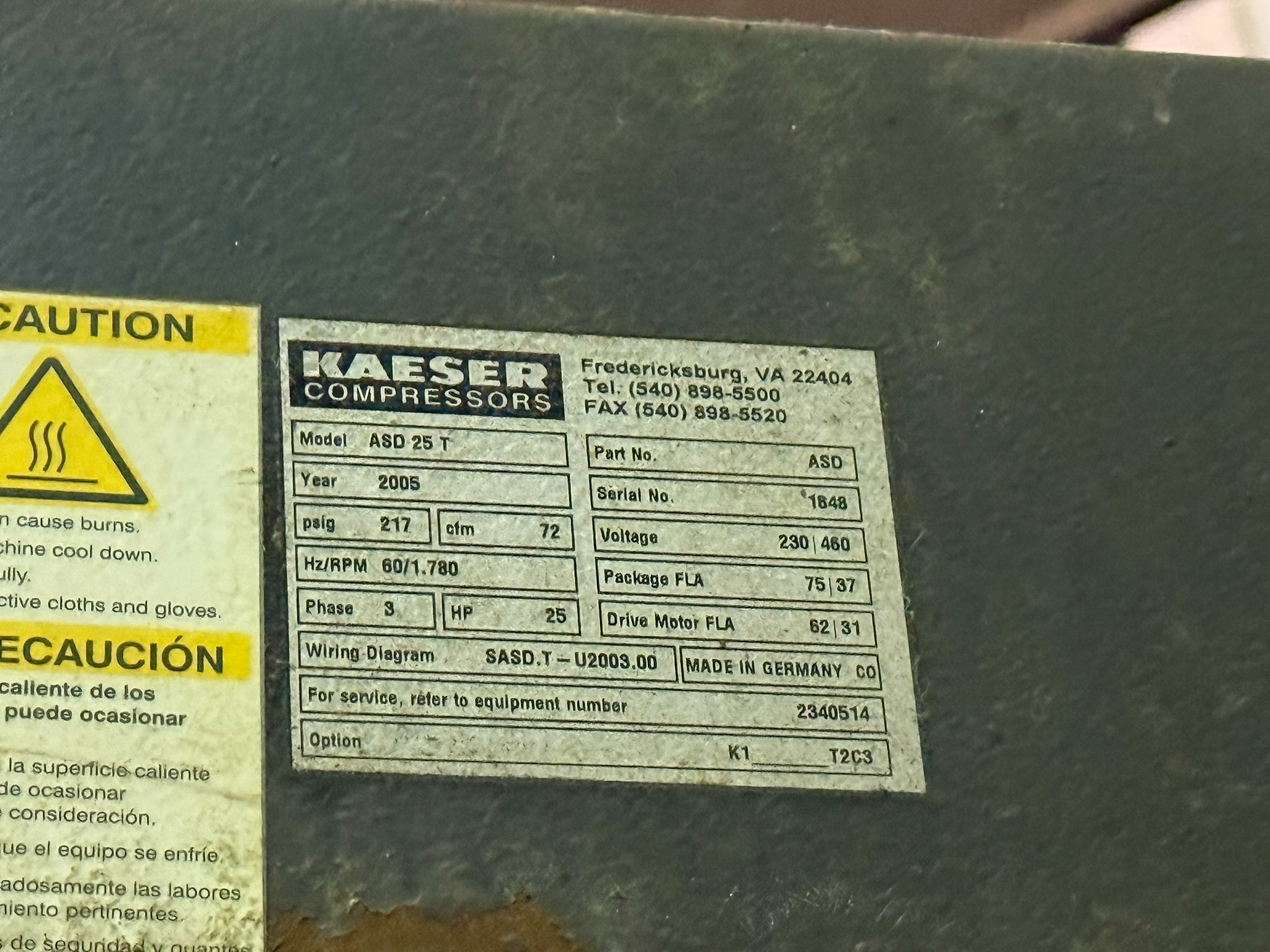 AIR COMPRESSOR (151 - 25230-1)